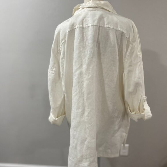 NWT 100% Linen Button Up Blouse 3XL - Picture 7 of 8